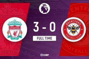 英超-萨拉赫双响若塔世界波破门 利物浦3-0布伦特福德升至第二