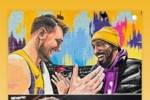 💜💛东契奇晒出自己和科比握手照片 以及洛杉矶街头同款壁画
